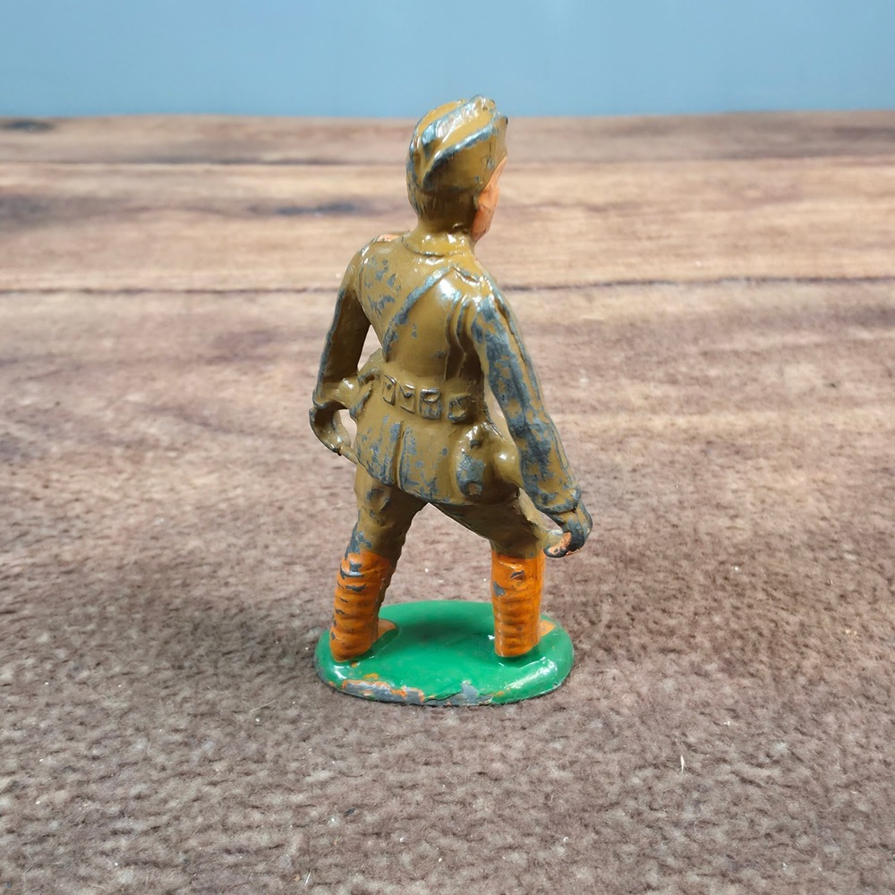 Vintage Barclay Lead Toy Soldiers Set 5pc Green Brown Hand Painted WWII - Picture 10 of 16